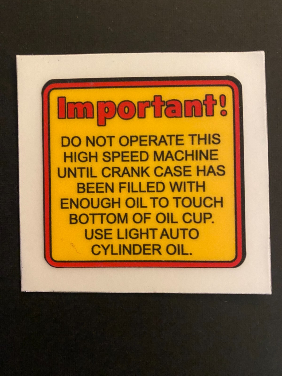 VINTAGE DELTA SCROLL SAW CRANK CASE LUBE DECAL