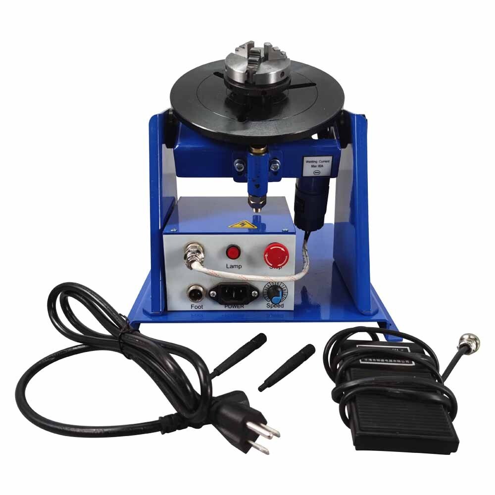 22LB Welding Positioner Turntable with 65mm Chuck 0~90° Rotary Welding Tool 110V