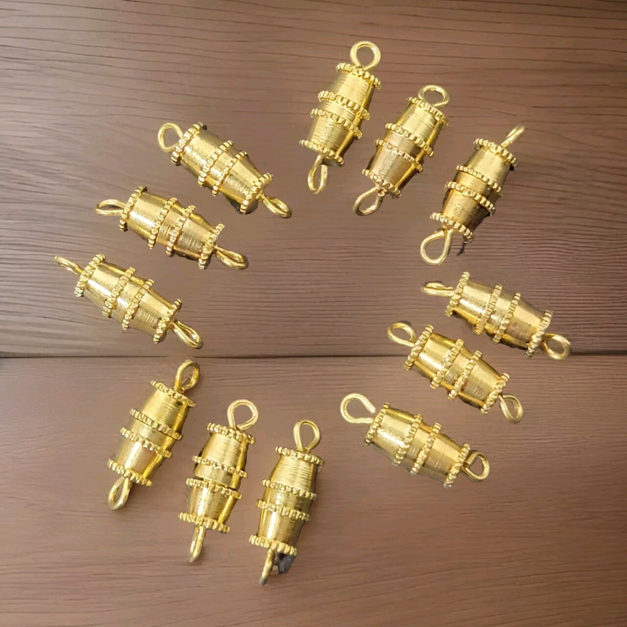 Lot of Twelve 10mm Gold Tone Barrel Clasps For Jewelry Making Free Shipping