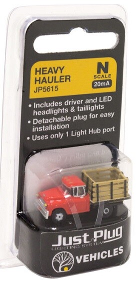 N scale Woodland Scenics Just Plug Lighted Vehicle Heavy Hauler Truck JP5615
