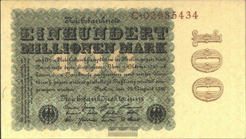 German Empire Rosenbg: 106b, empire printing watermark Cabbage used (III) 1923 1