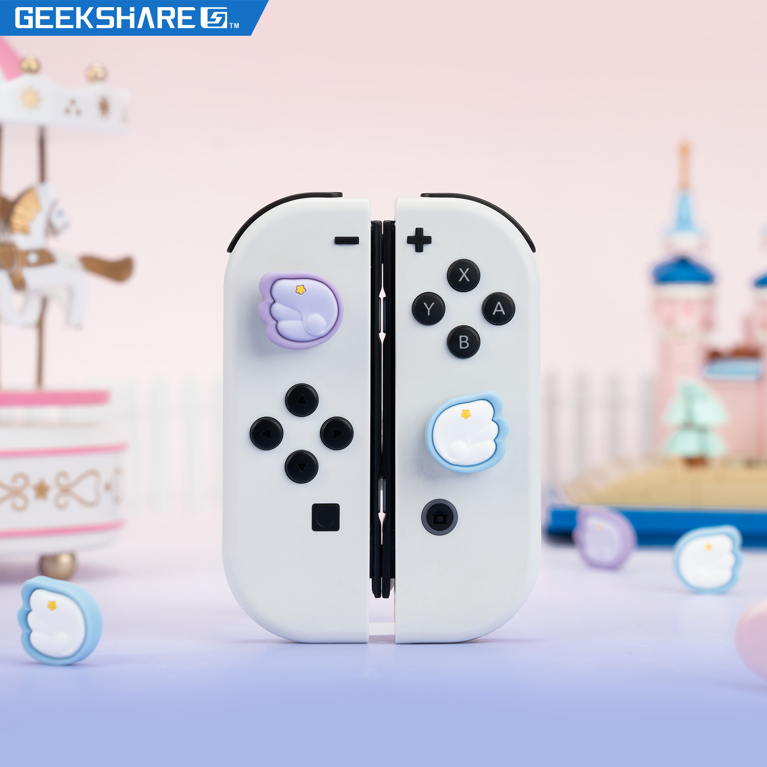 GeekShare Thumb Grip Caps for Nintendo Switch/Switch OLED/NS Lite 4PCS Wing Soft