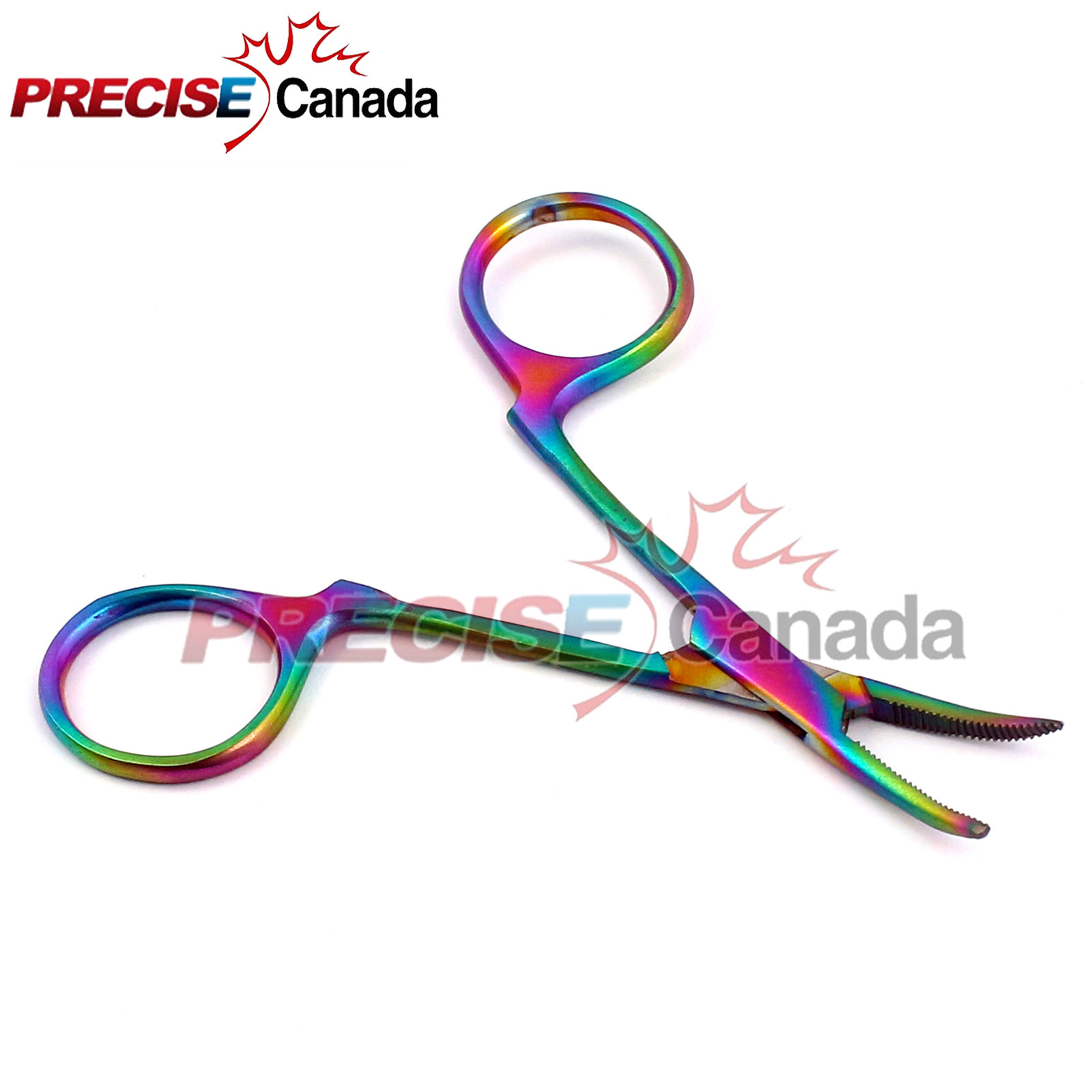 Mosquito Curved Non Locking Forceps 3.5" Rainbow Multi  Dental Surgical DS-1581