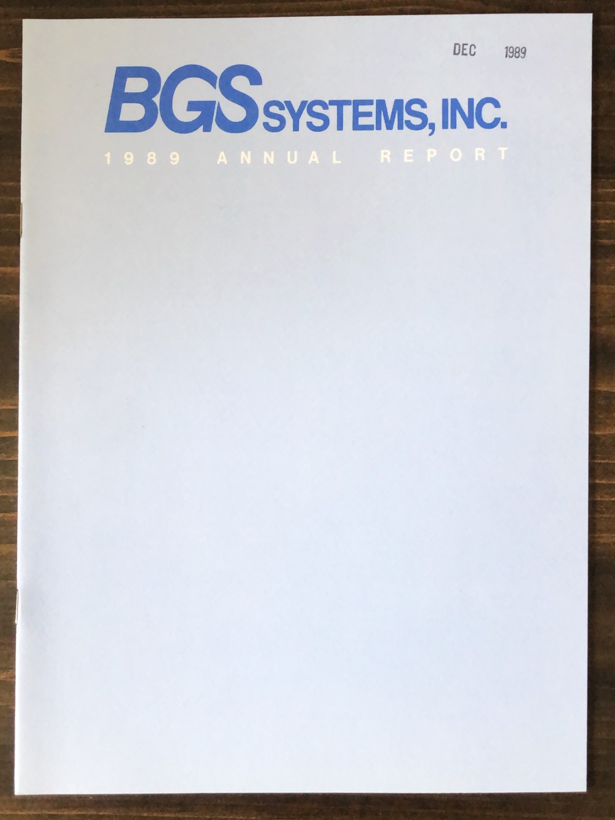 1998 BGS Systems Annual Report
