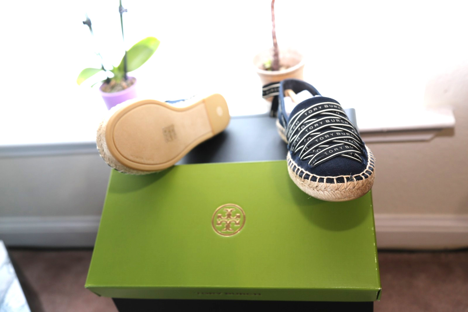 Authentic Tory Burch Ribbon Espadrille Olona It Canvas 7 Perfect Navy