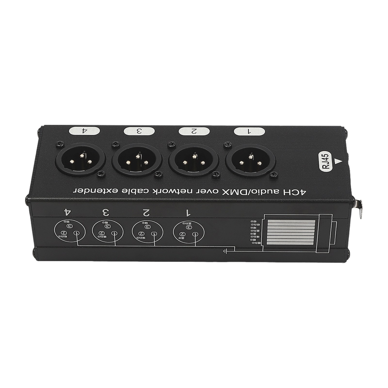 2PCS 4 Channel XLR Male Female to Single Ethercon Audio Network Cable Extender