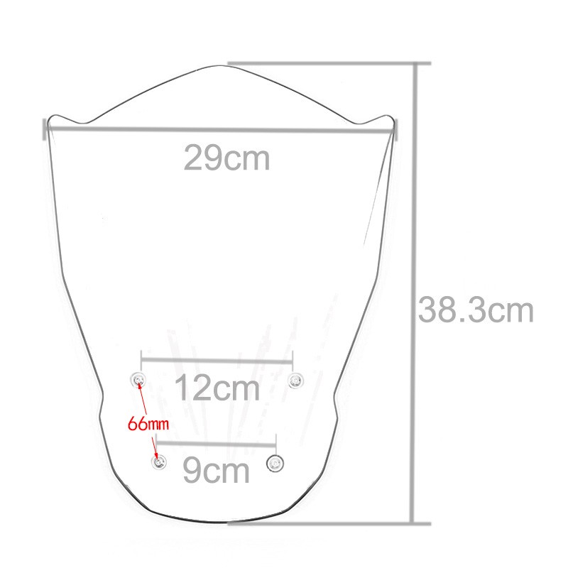 WOLFLINE Windshield with Mounting Bracket for Yamaha MT-07 FZ-07 2013-2017