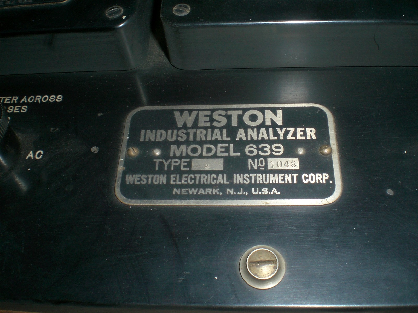 Antique Vintage Weston Industrial Analyzer Model 639