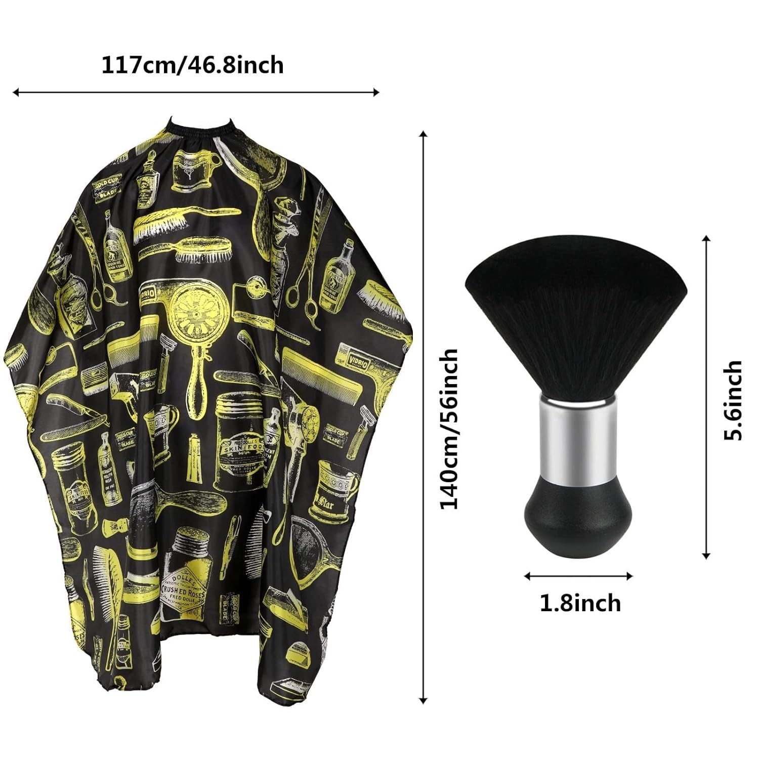 Versatile Hair Cutting Cape & Neck Duster Set – Soft Nylon, Full Body Coverage