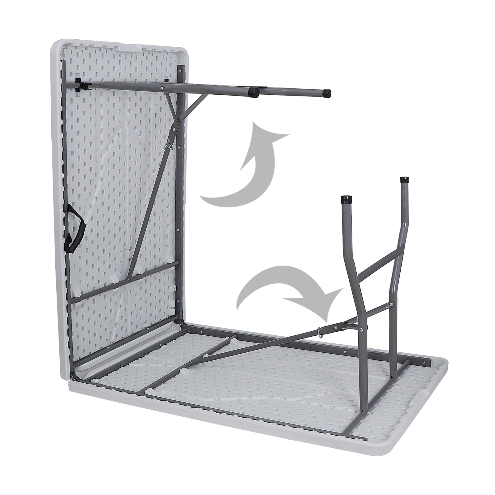 2PCS 8' Folable Camping Table w/Handle Lock Dining Table Picnic Camping Table