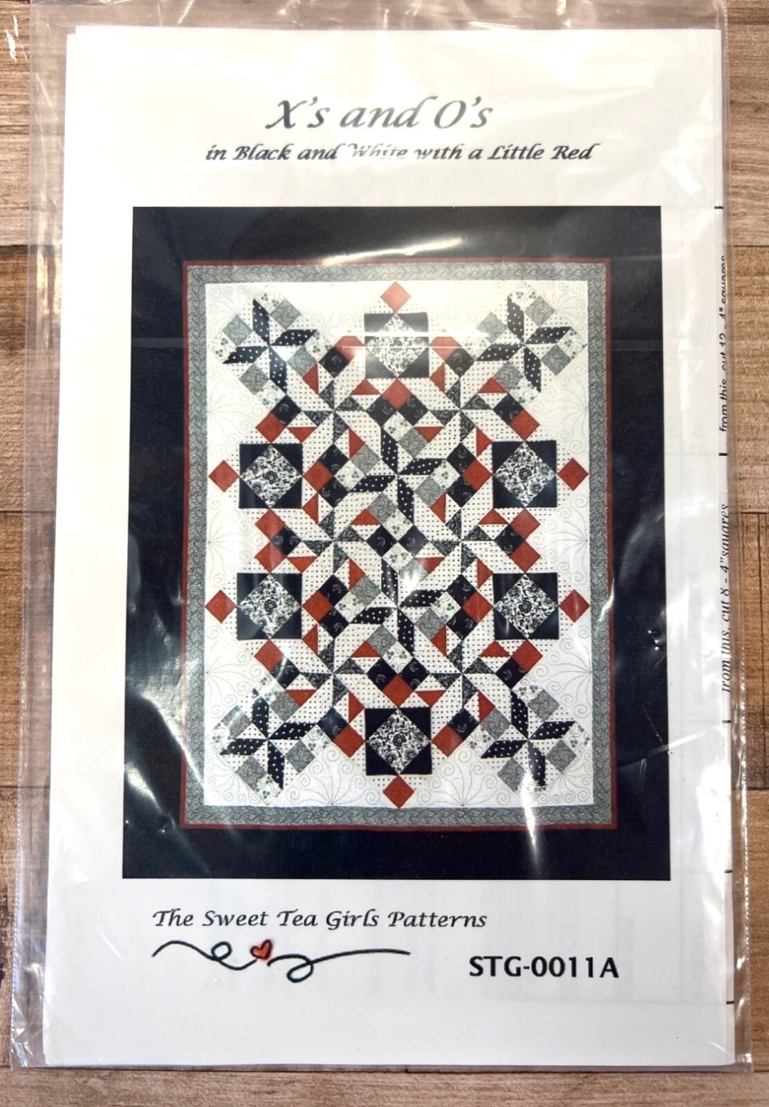 Xs & Os Quilt Pattern 56" Or 72" The Sweet Tea Girls Black/White/Red