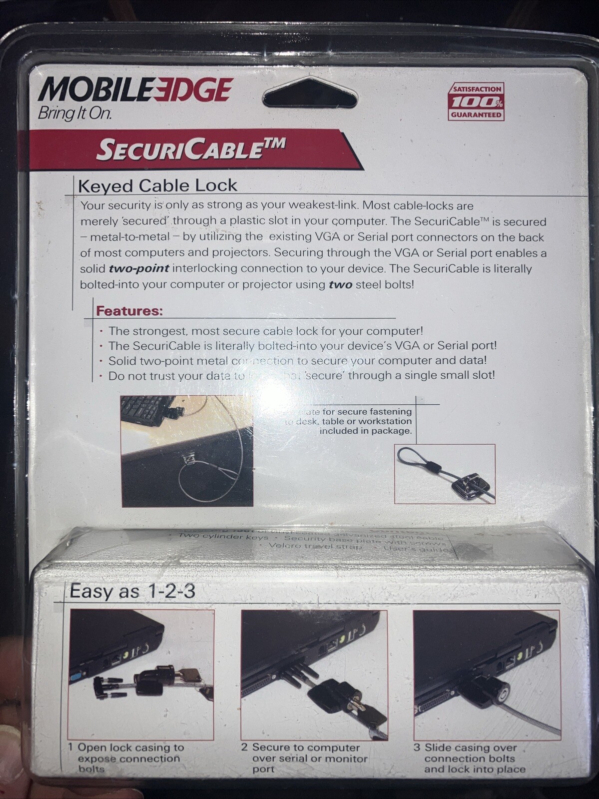 Mobile Edge SecuriCable Keyed Cable Computer Lock