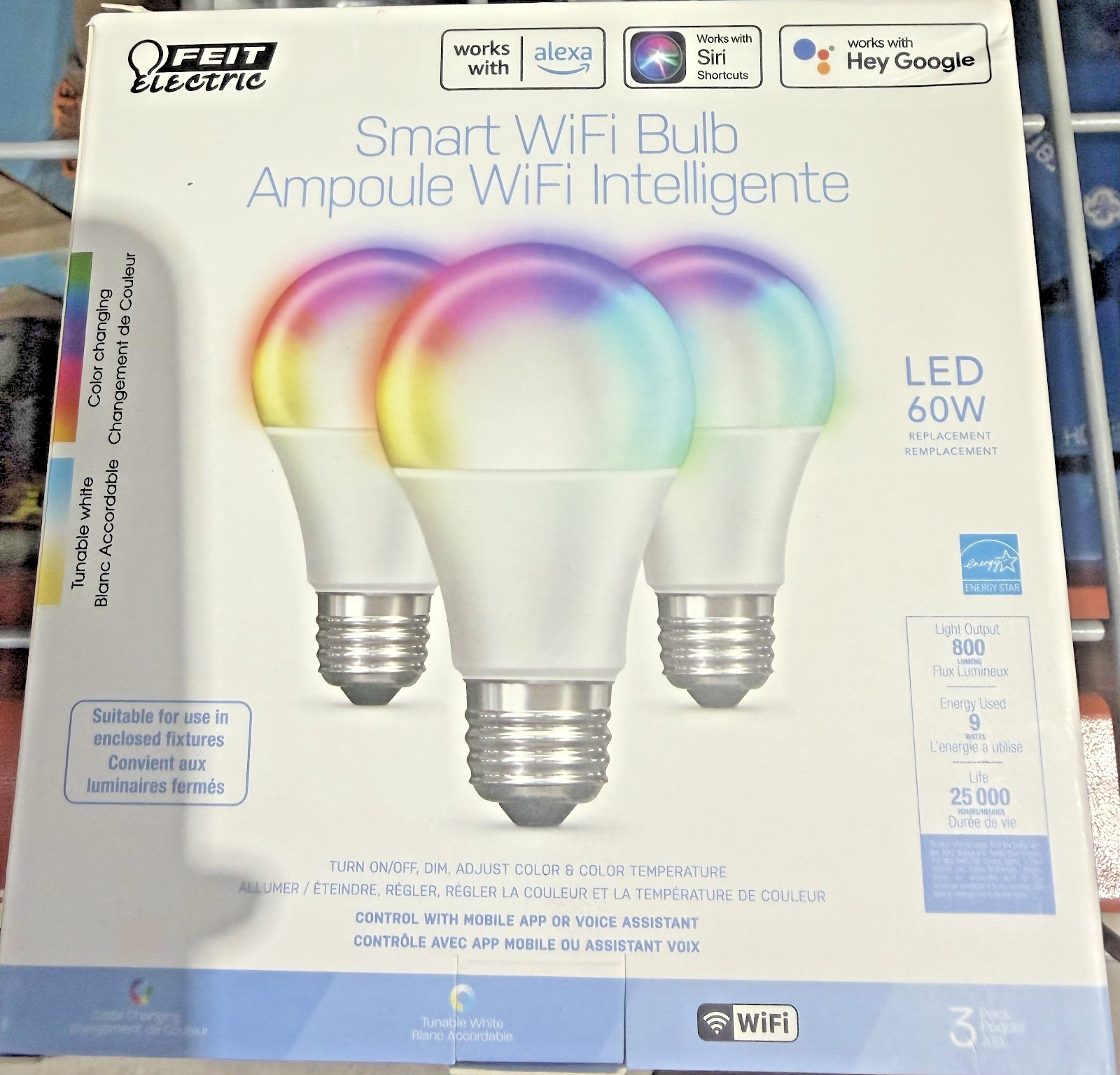 Feit Smart WiFi Bulb | 3 Pack | Open/Damaged Box