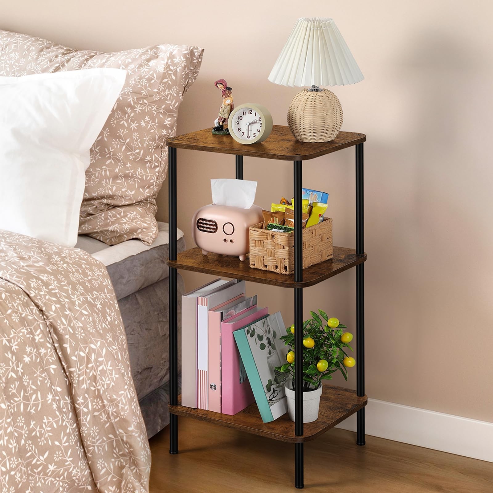 smusei Small End Table Stand 3 Tier Telephone Table Tall End Table 30 Inches ...