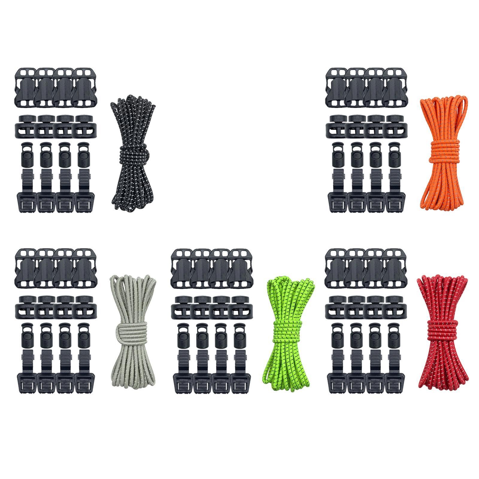 Outdoor Backpack Bungee Cord with 16 Cord Locks for Hiking Trekking Outdoor
