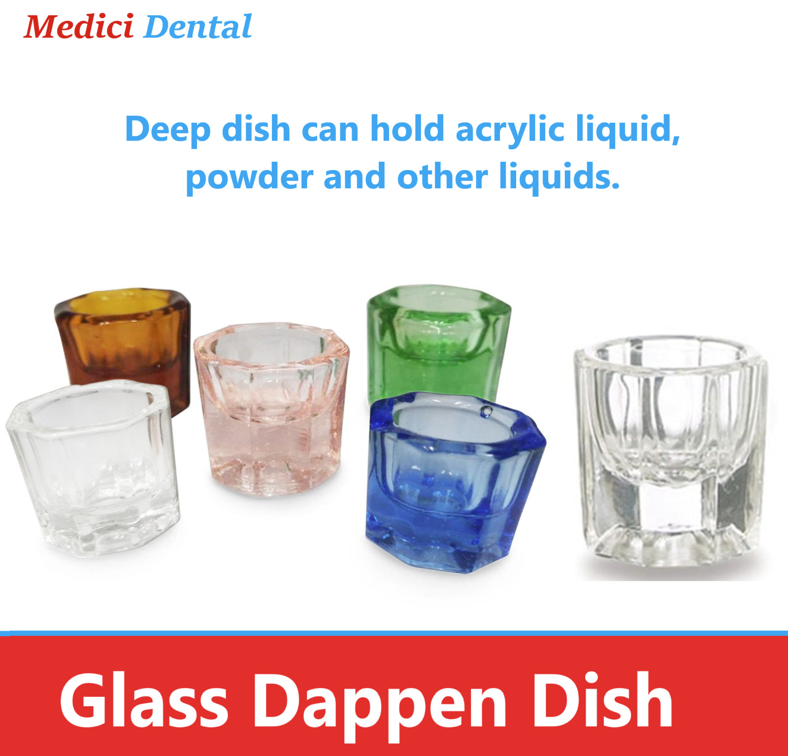 Dental GLASS DAPPEN DISH CRYSTAL CUP NAIL ART TOOLS ACRYLIC LIQUID POWDER
