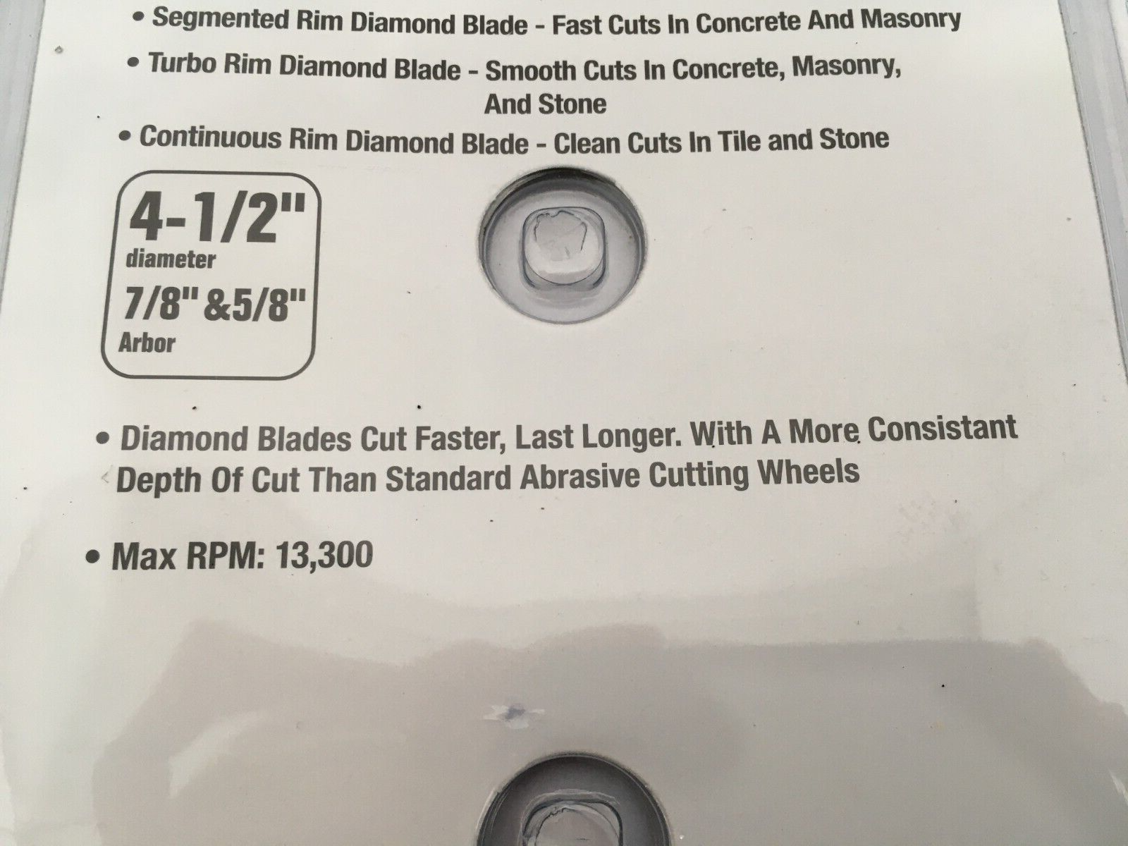 NEW Tool Shop 3-pc Diamond Blade Set 4-1/2" - Segmented, Continuous, & Turbo Rim
