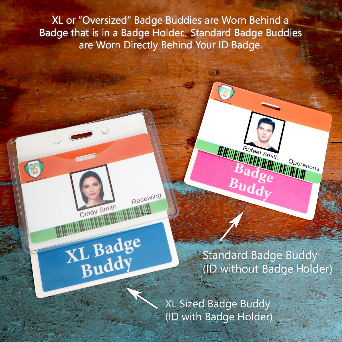 Physician Badge Buddy Oversized Horizontal Extra Long ID Backer for Doctors