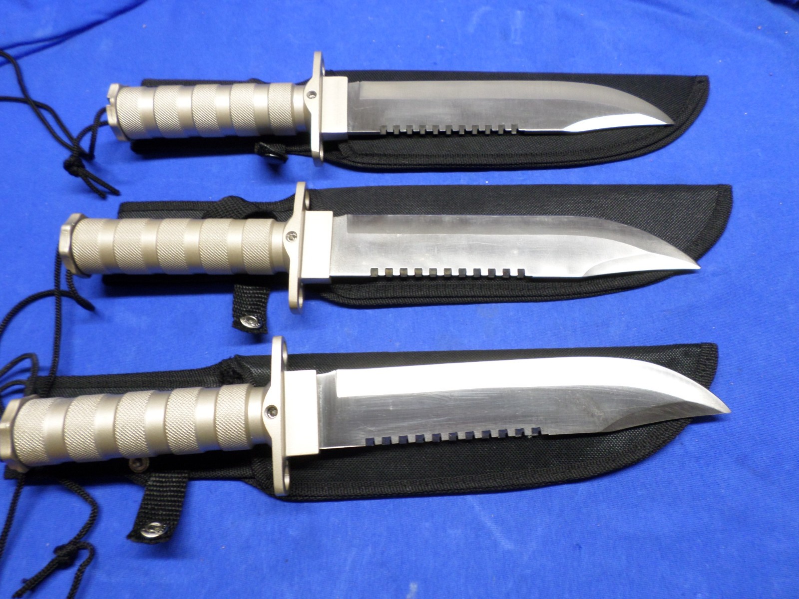 Survival Knife with Sheath, Compass, Kit - 3 Available