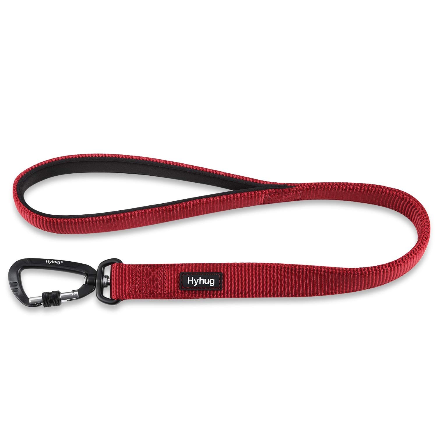 Pets 24 Inch Durable Short Leash Neoprene Soft Handle Aviation Clip Red