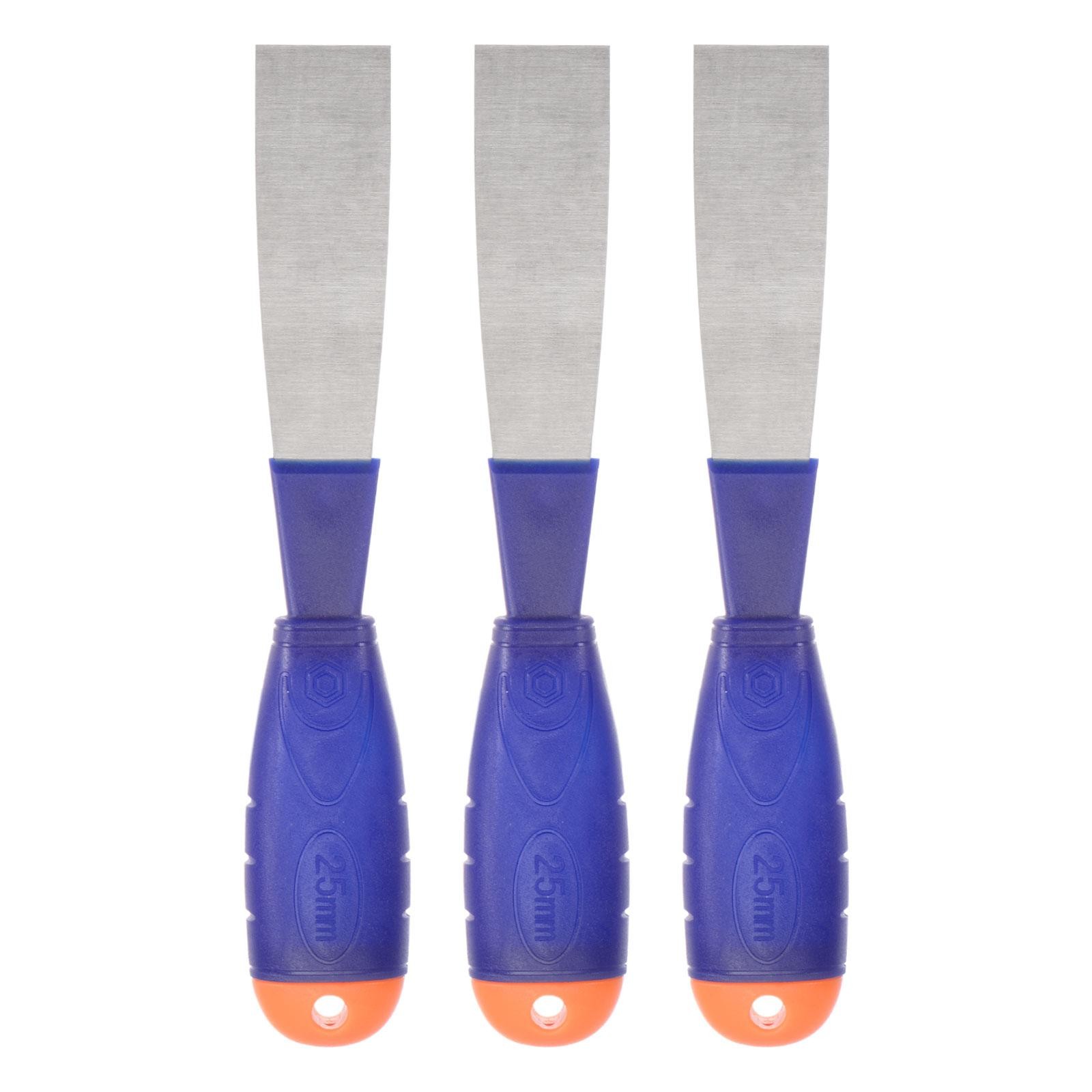 Putty Knife 1" Carbon Steel Scraper PP Handle for Spreading Drywall 3Pcs