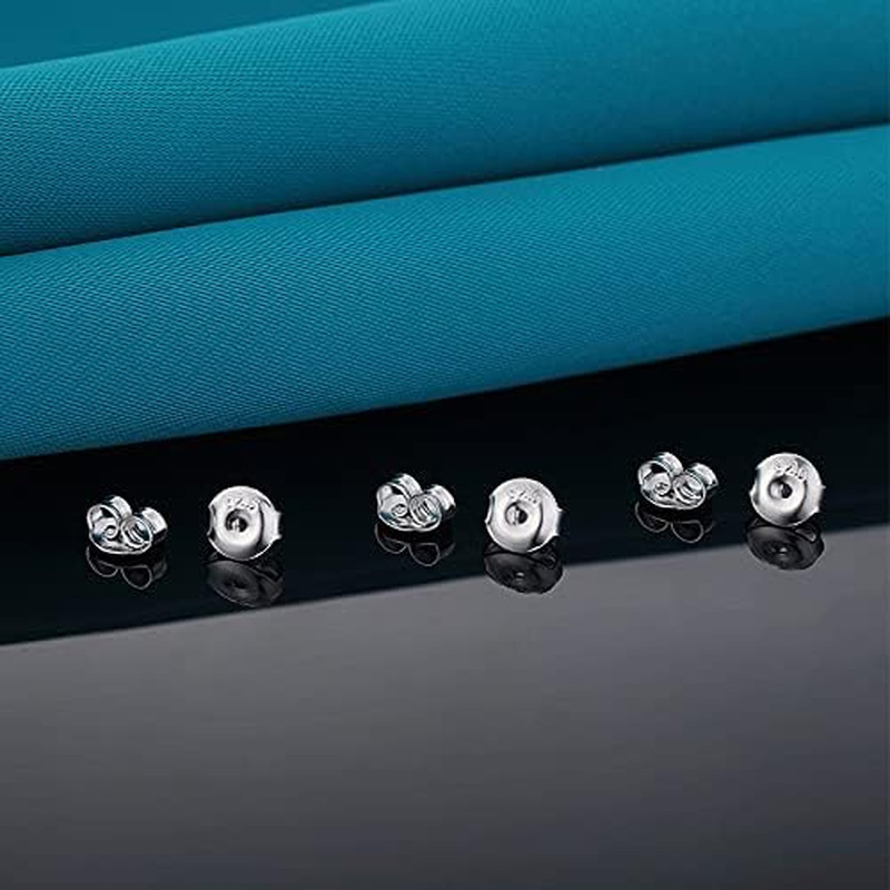 14K Silver Earring Backs, 6 Pairs Adjustable for Droopy Ears, Hypoallergenic