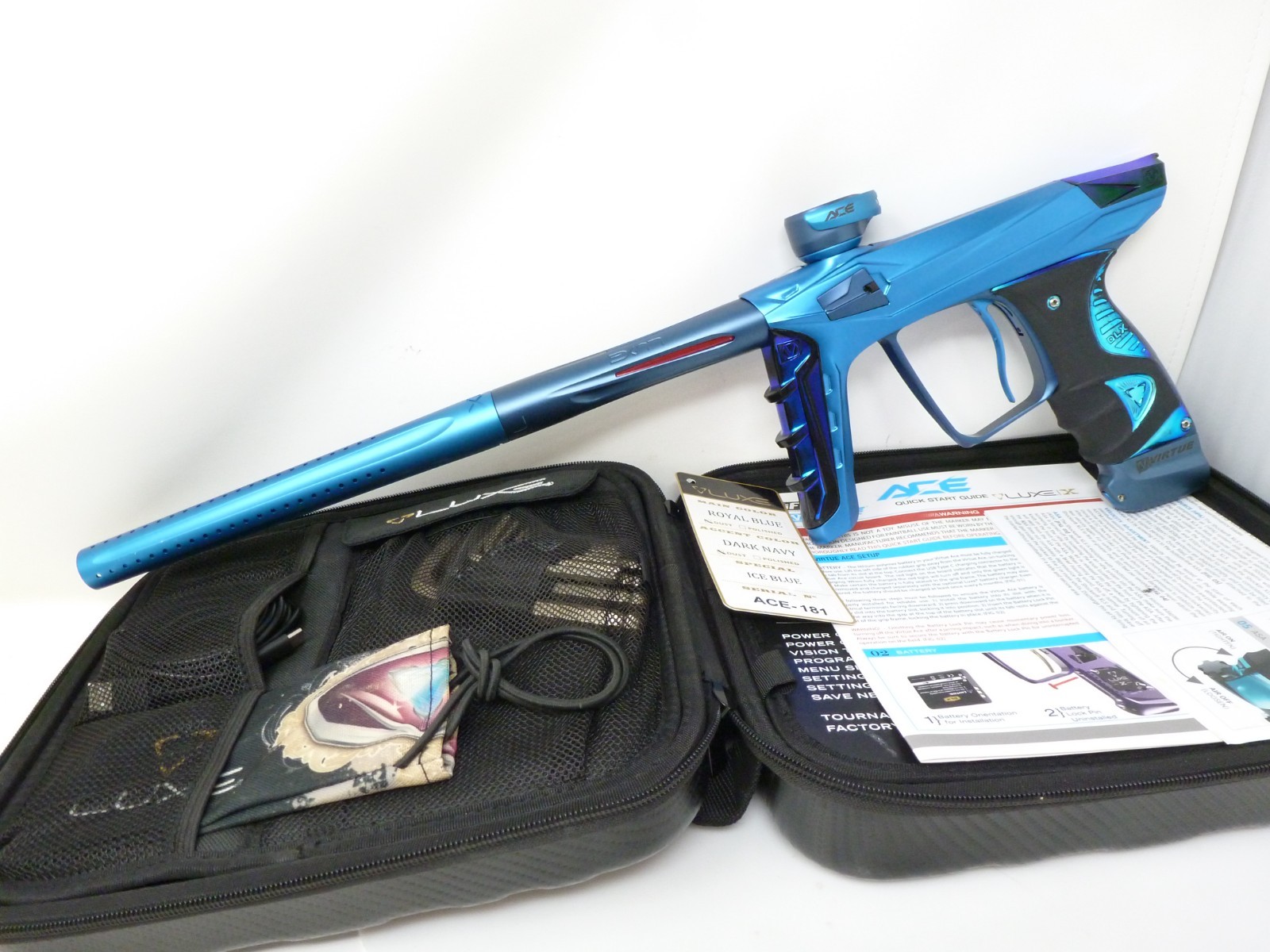 Virtue Ace Luxe X paintball Marker Royal Ice Blue #181 LE Excellent