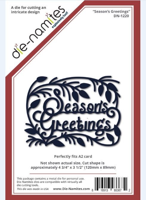 New ~ Die-Namites ~ Intricate Design ~ Season's Greetings ~ DN-1220 - Holiday