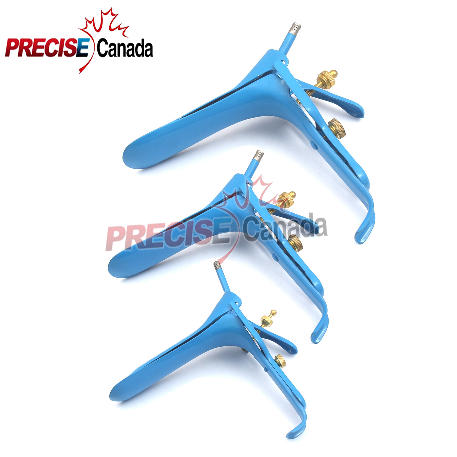 3 BLUE COATED GRAVES VAGINAL SPECULUM LARGE,MEDIUM,SMALL GYNECOLOGY SURGICAL