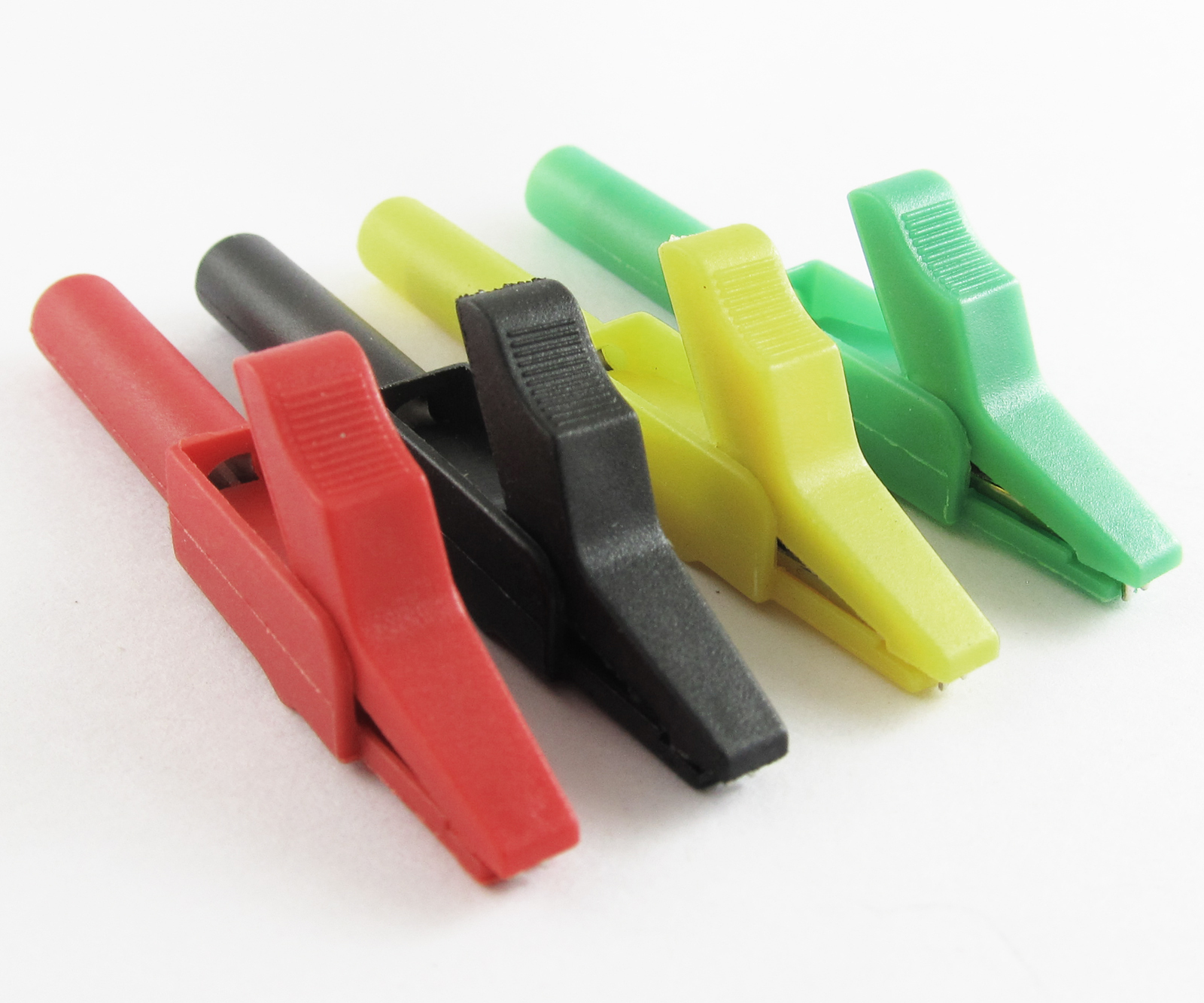 4pcs Full Insulated Alligator Clip to 4mm Banana Female Test Adapter 4 Colors