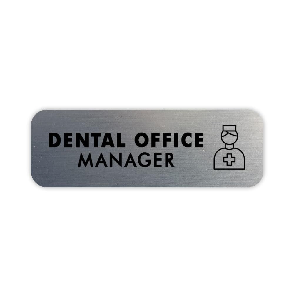 Dental Office Manager 1 x 3" Rounded Corner Name Badge | Dental Specialism