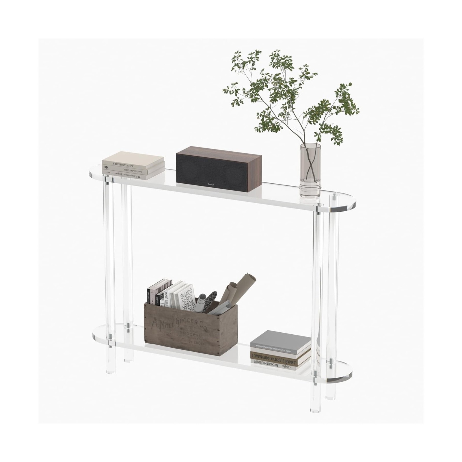 Acrylic Console Table 7.8" D x 39.4" W x 31.2" H, Narrow Consol... USA FAST SHIP