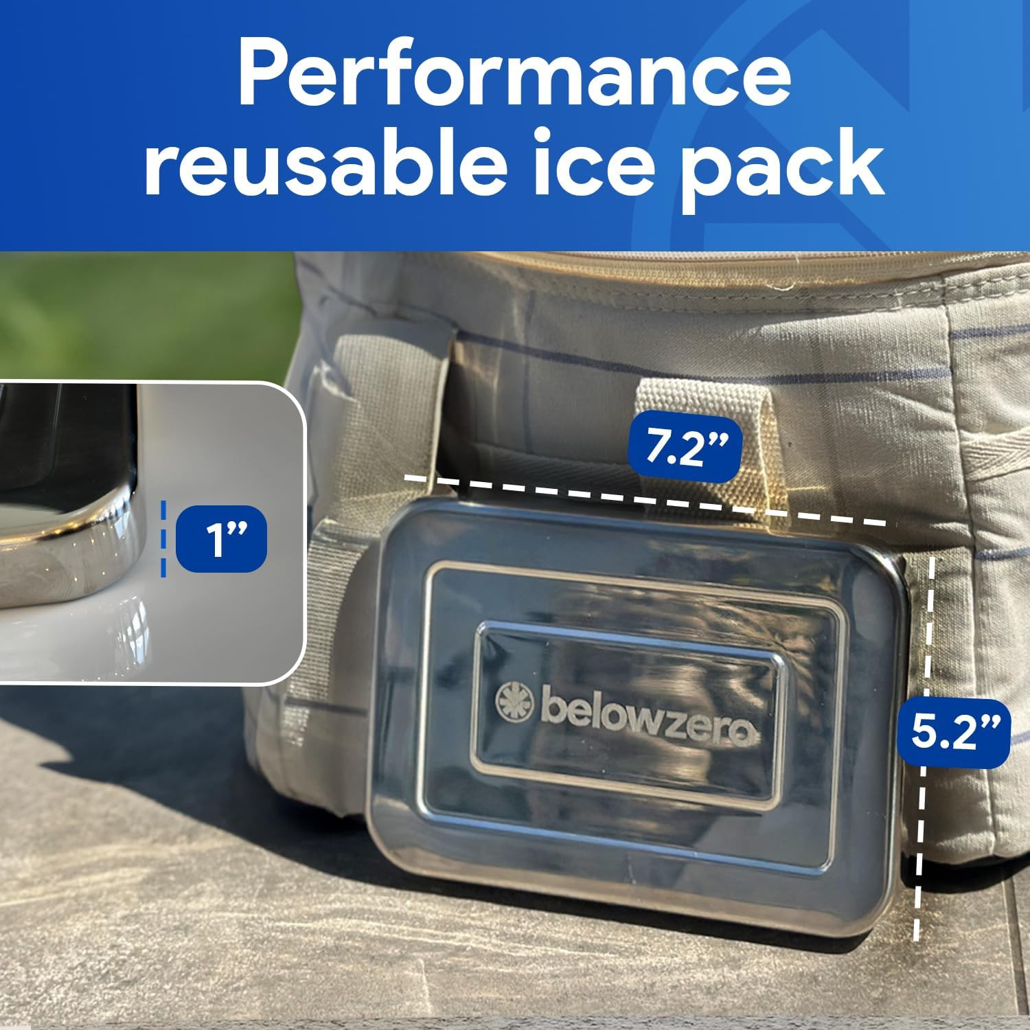 Below Zero Deluxe Stainless Steel Cooling Pack - Durable Ice Pack Lasts 48 Hours