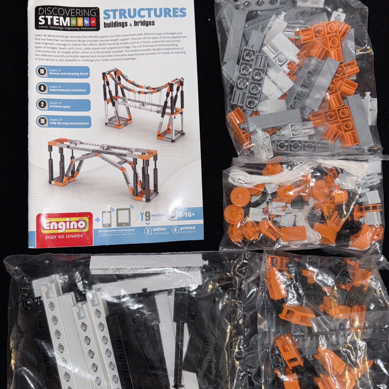 Engino Discovering STEM Eng-STEM06 Structures Buildings & Bridges Kit NO BOX