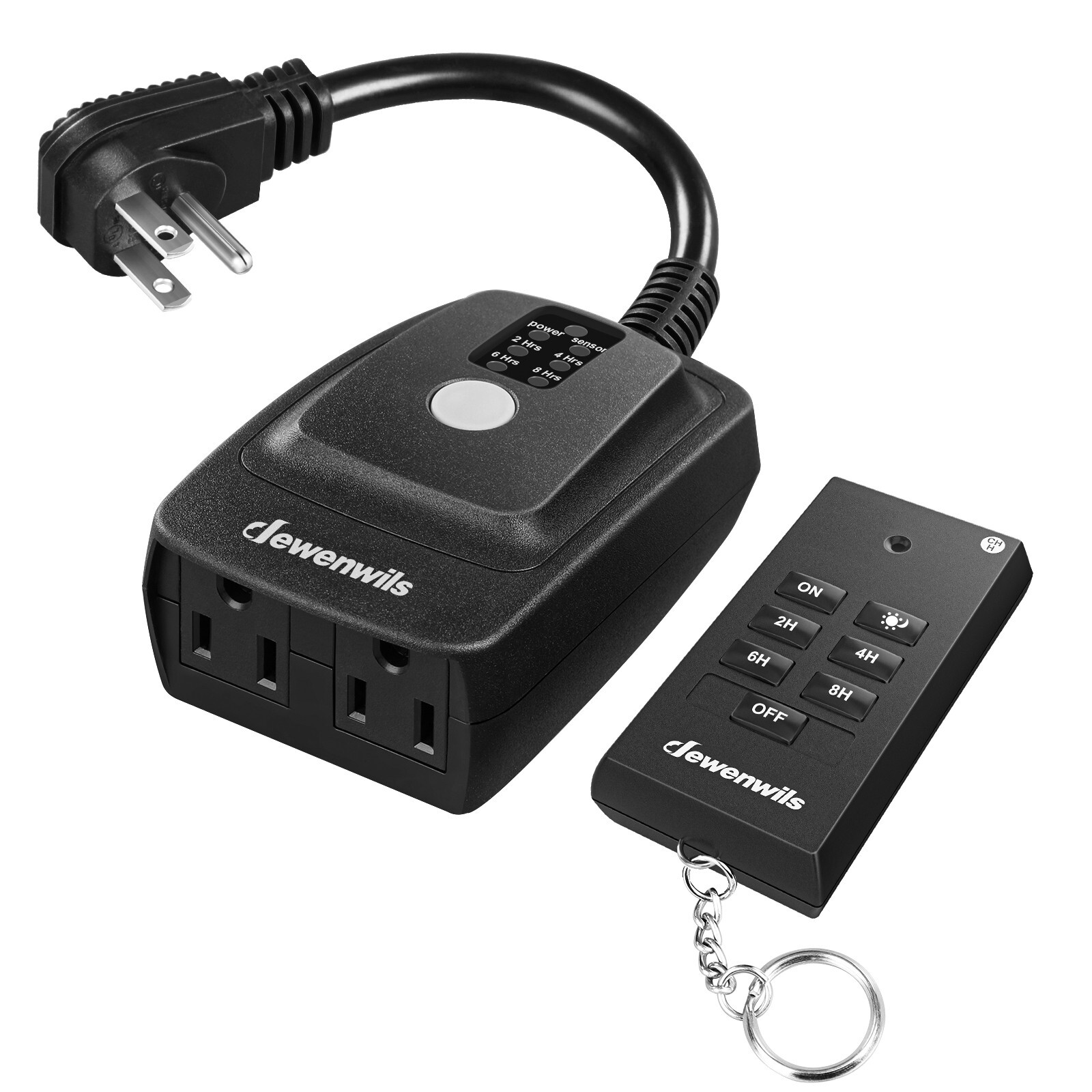 DEWENWILS Remote Control Outlet Timer Outdoor Waterproof Light Sensor Timer