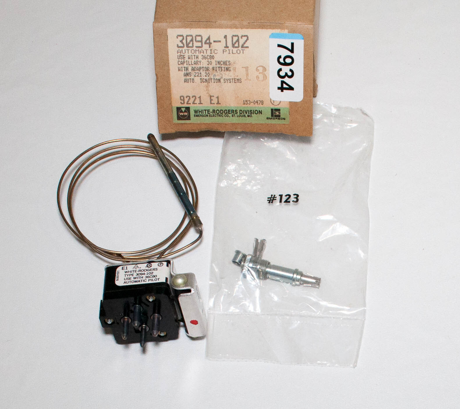 White Rodgers 3094-102 Automatic Pilot 30" Capillary