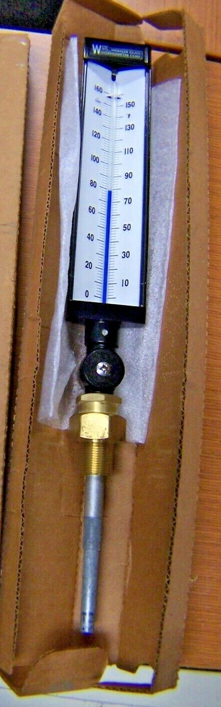 NEW WEKSLER THERMOMETER 9" CASE 6" STEM 0-160ºF AS5L918ALP