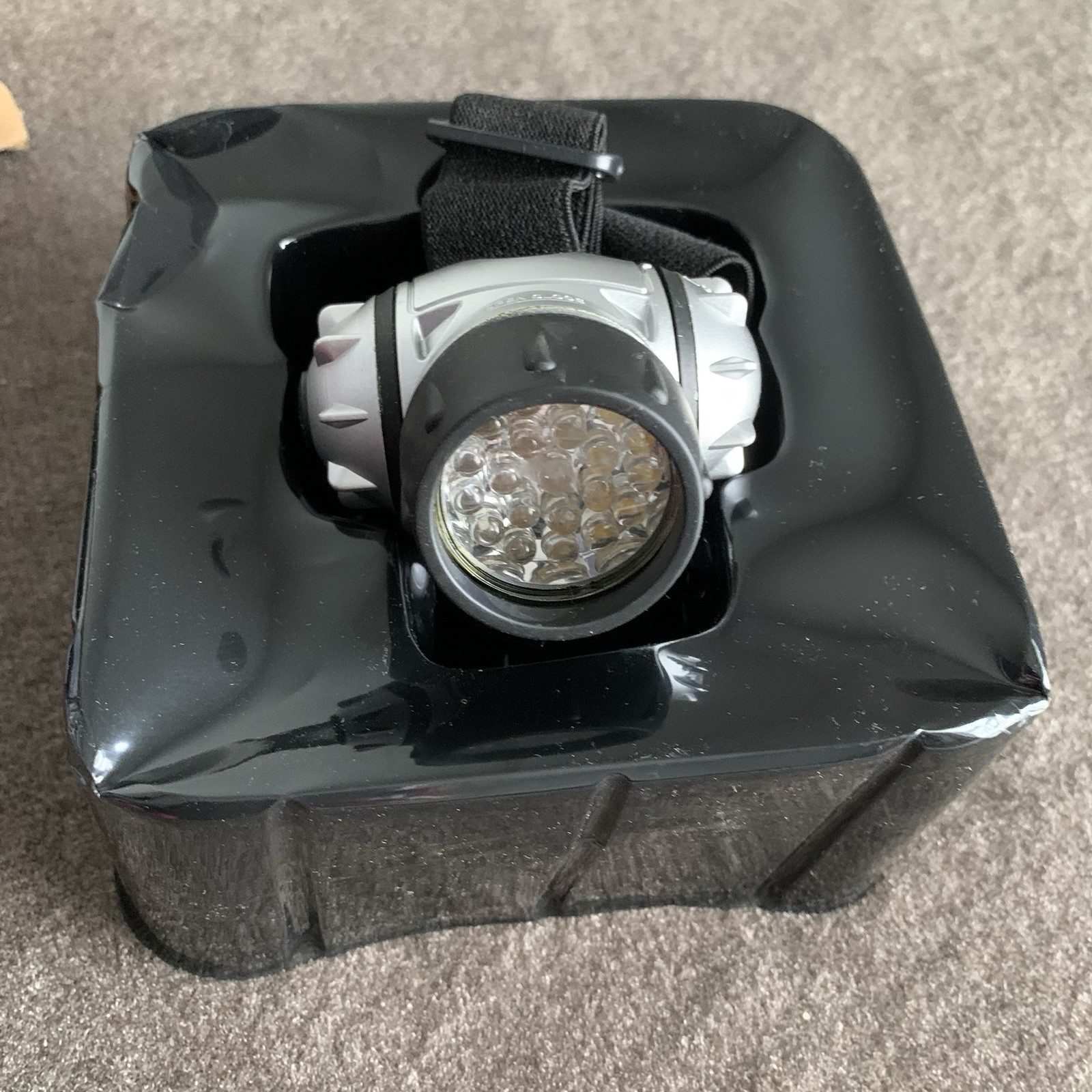 Adventure 21 LED Head Lamp Light - Black/Silver-Tone Adjustable Headband