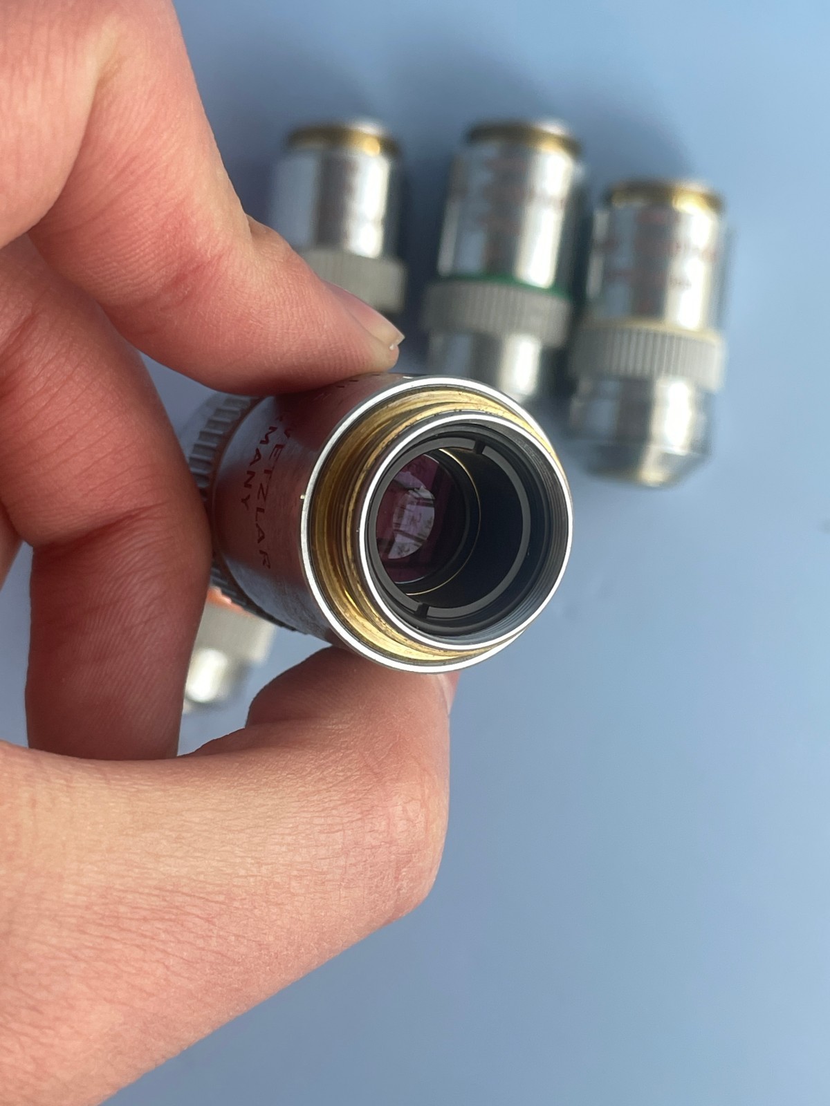 LEITZ/LEICA Microscope objective lens set NPL FLUOTAR P 2.5/6.3/16/25/100