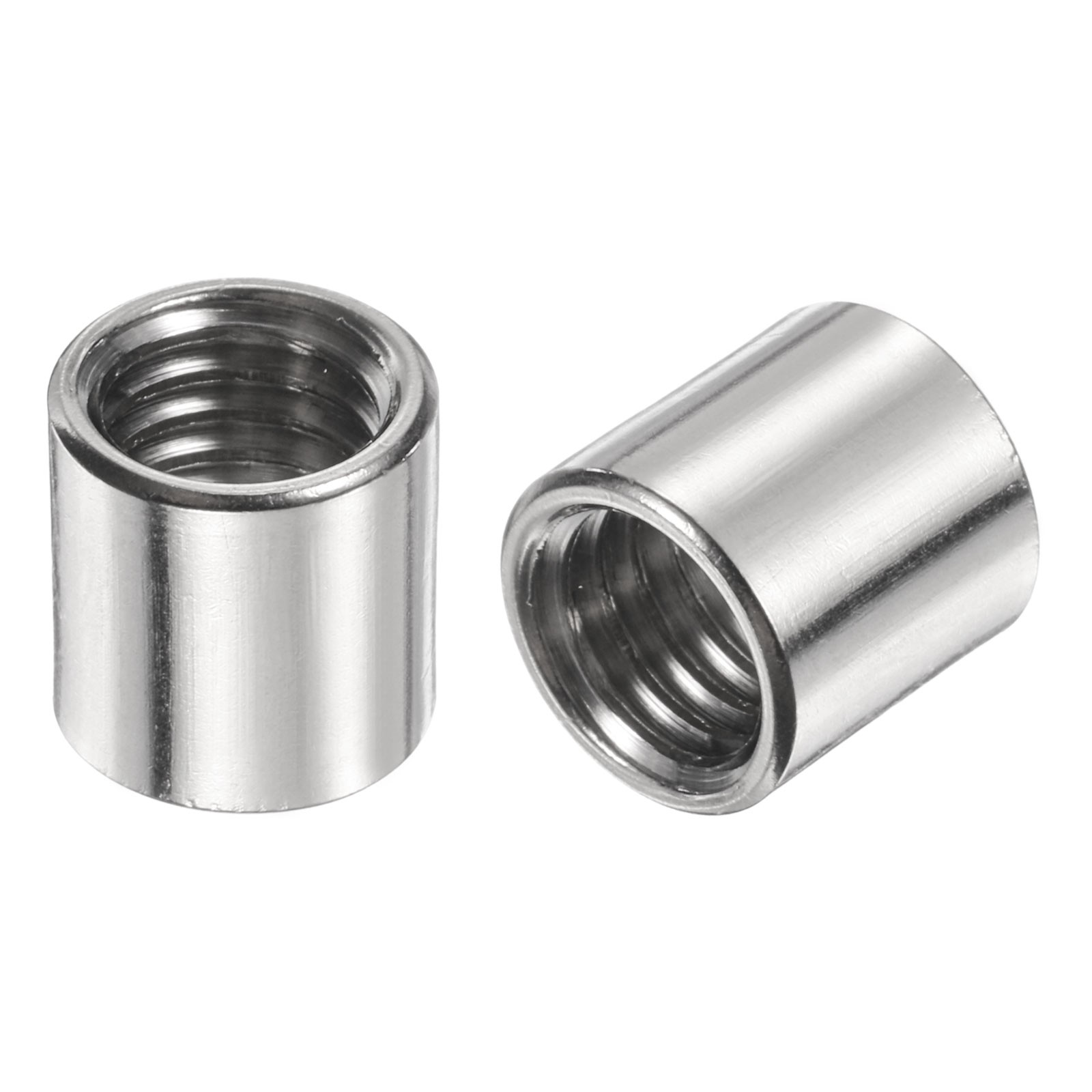 12Pcs Round Connector Nuts, M8x10x10mm Coupling Nut Sleeve Rod Bar Stud Nut