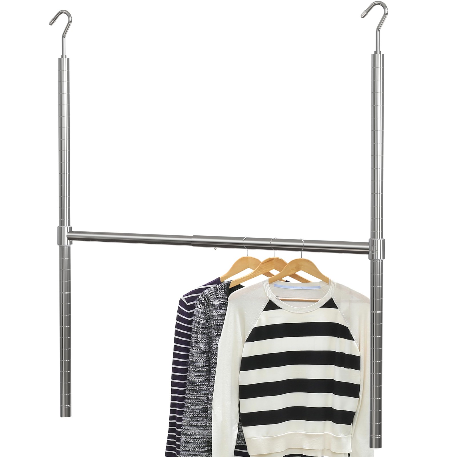 Adjustable Closet Hanging Rod, Chrome