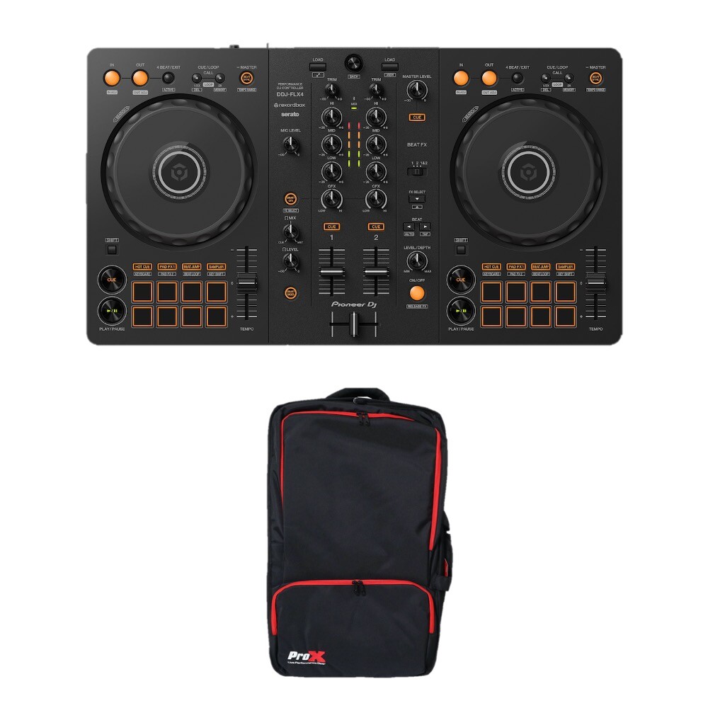 Pioneer DJ DDJ-FLX4 2-Channel DJ Controller with Pro X Carry Backpack