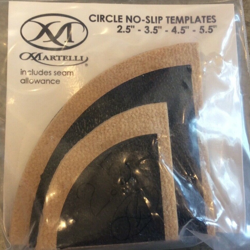 MARTELLI NOTIONS #CTS-25 NO-SLIP CIRCLE TEMPLATES - 2.5"-3.5"-4.5"-5.5"