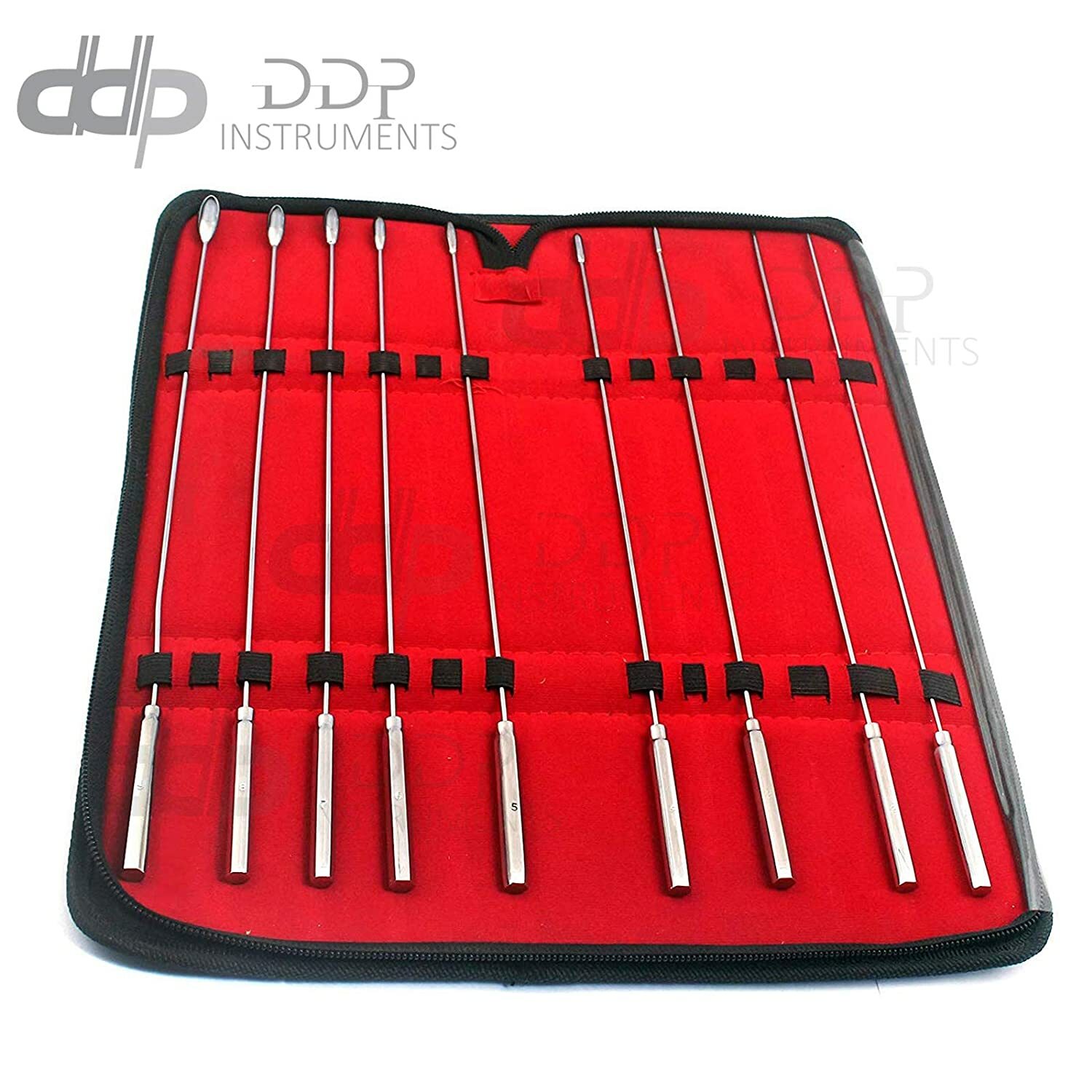 BAKES Rose Bud Sounds Dilator 9 pcs Set In Case All Brass Chrome Plated