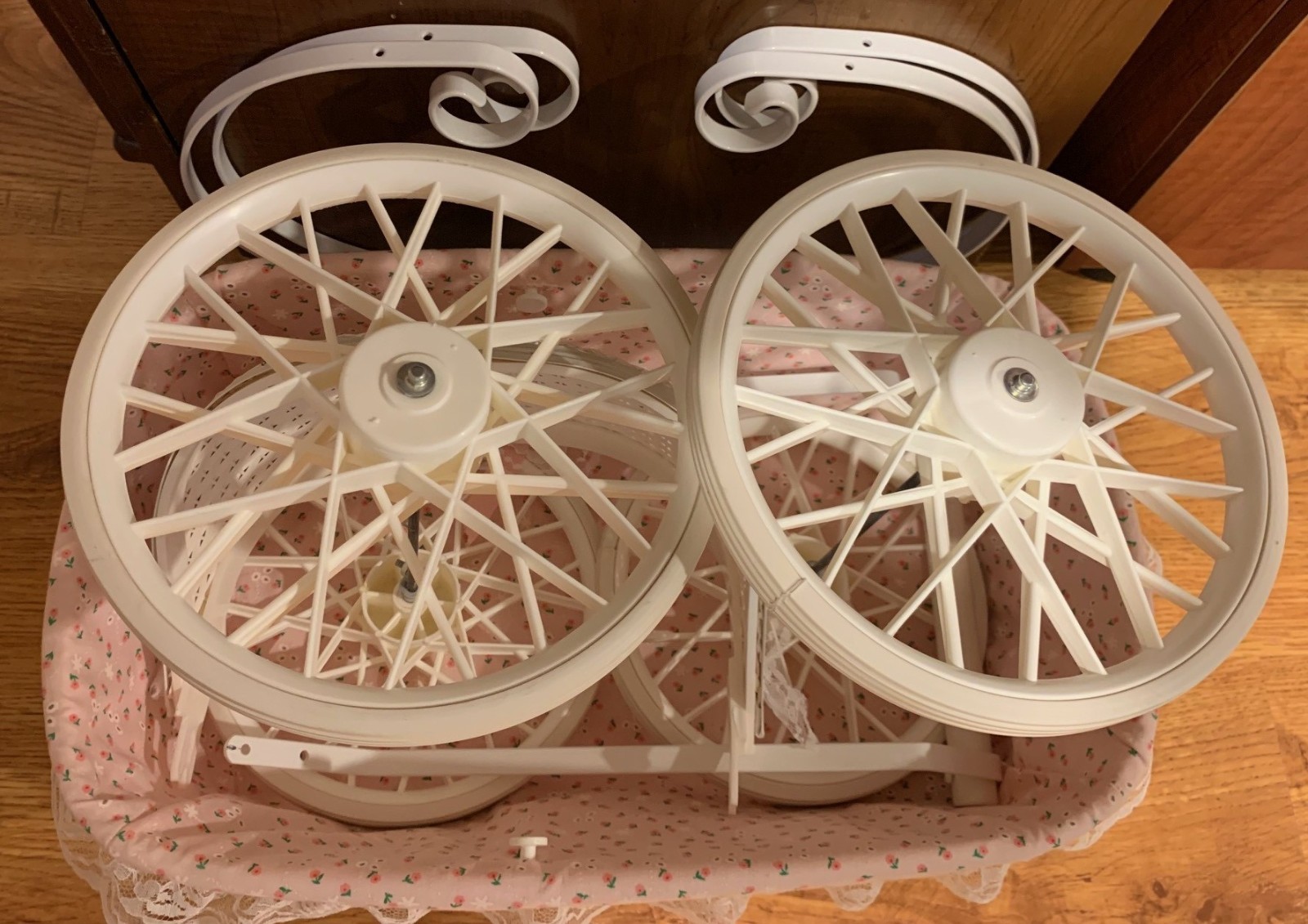 Plastic White Basket Weave Patterned 29 inch Tall Stroller