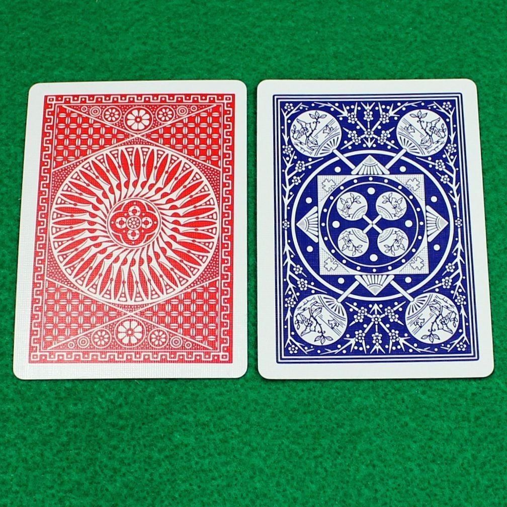 Double Back Tally-Ho, Red Circle / Blue Fan, Gaff Card