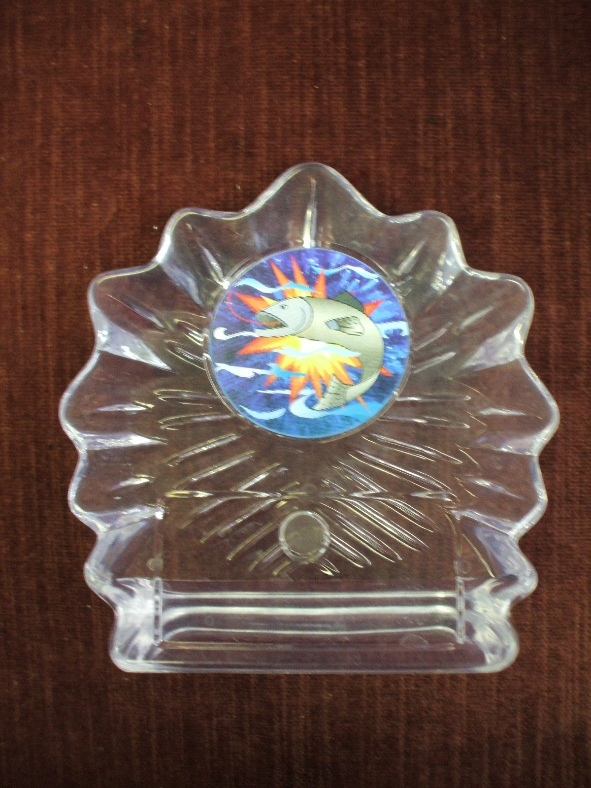 FISH trophy full color hologram insert clear acrylic style
