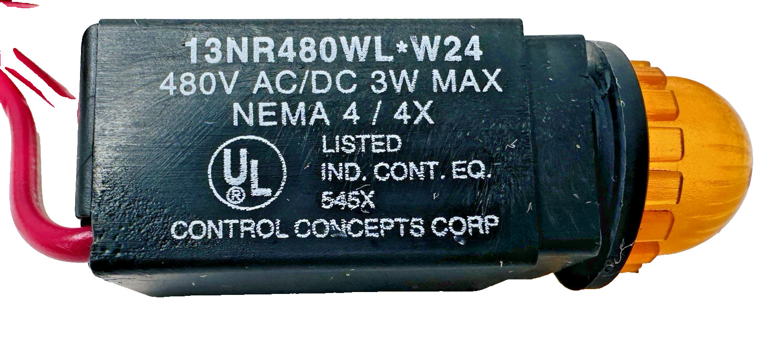 Lot of 6, Control Concepts Pilot Light 13NR470WL *W24 480V AC/DC 3W Max 13mm Yel