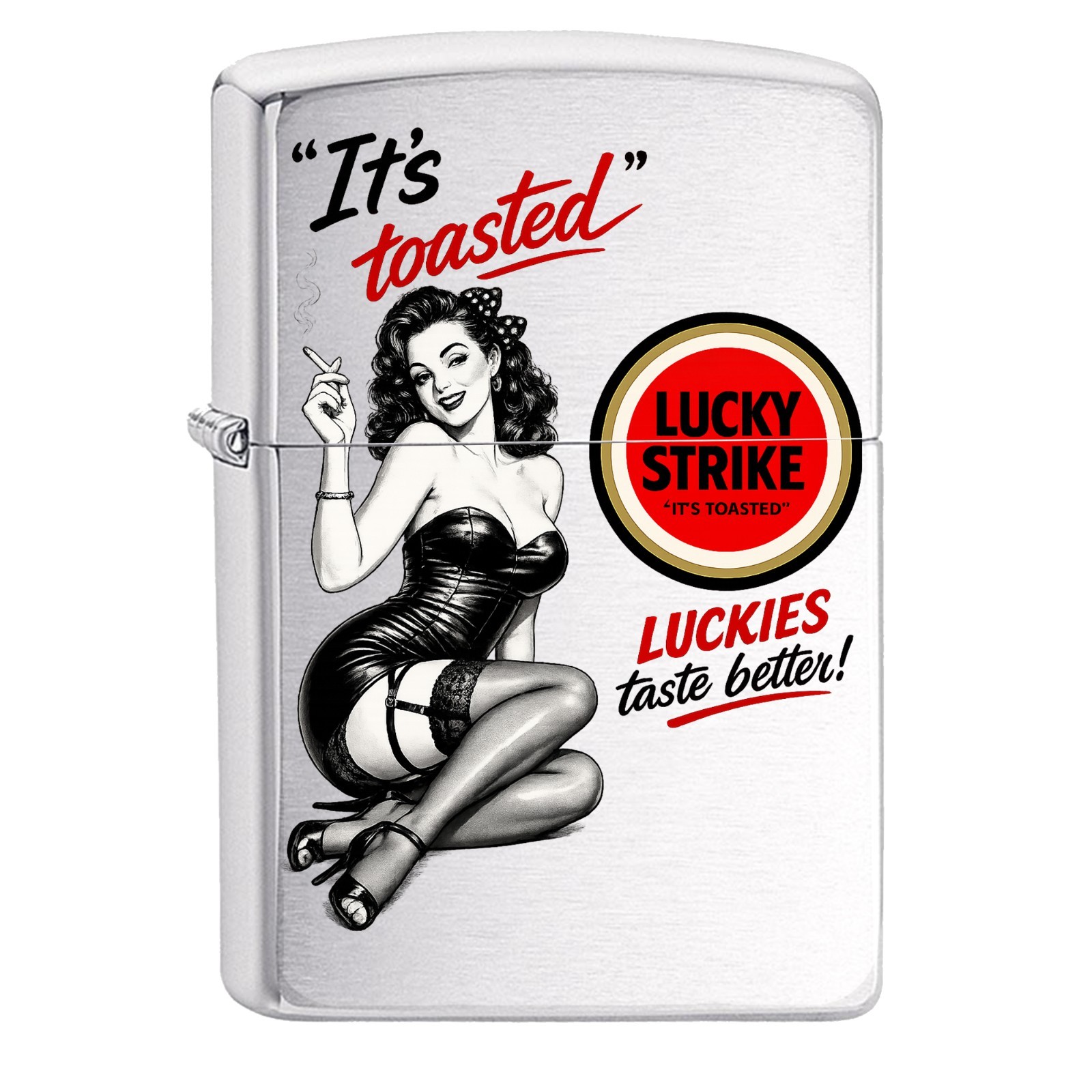 ZIPPO Lucky Strike Anime Vintage Style Girl Lighter: fine art design