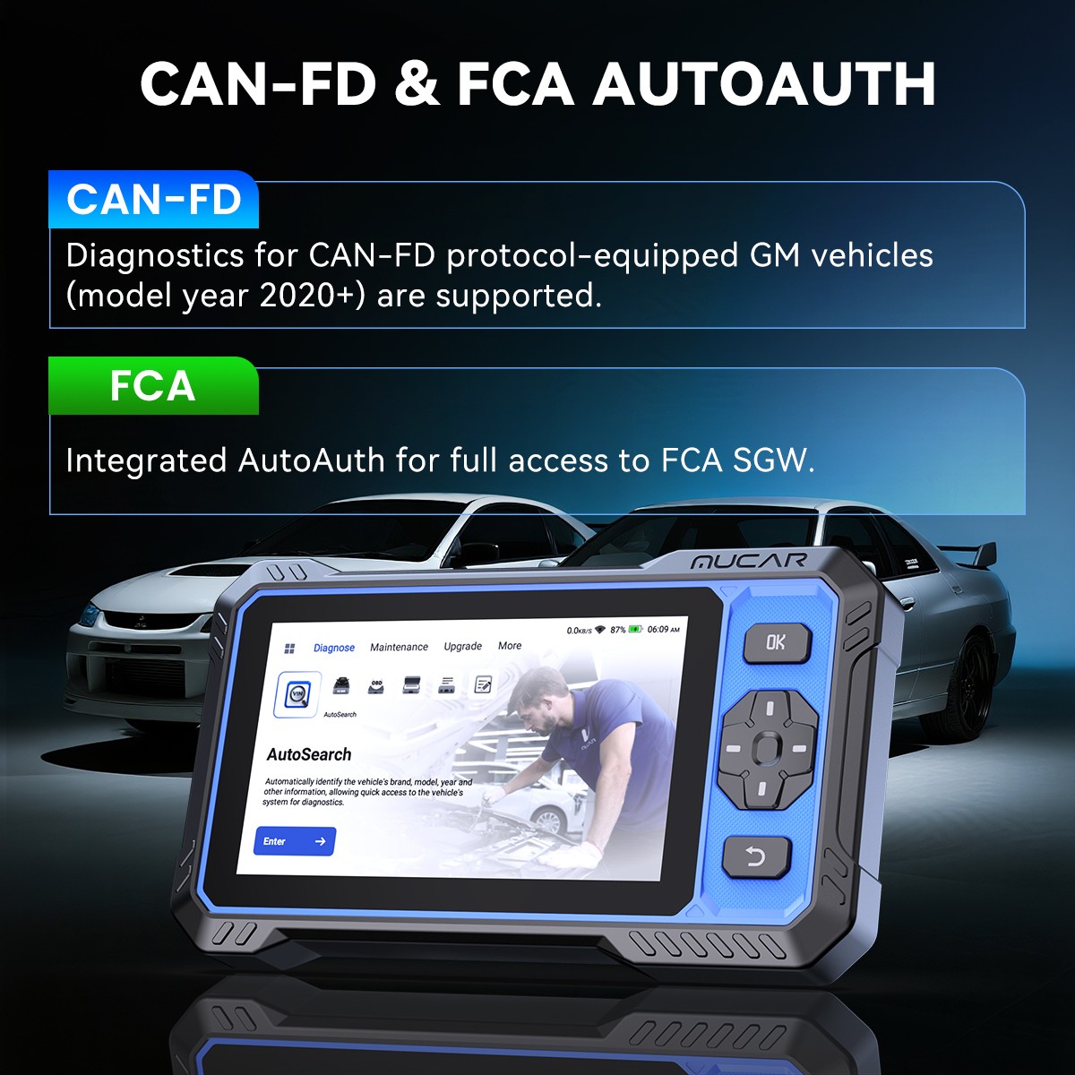 2026 Mucar 682 Fault Code Reader OBD2 Scanner ABS SRS Car Diagnostic Tool US